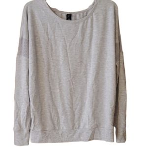 Yogalicious Womans Grey Long Sleeve Top with‎ Mesh Panels Size Large